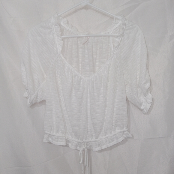 Free People White Dorothy Cinch Peasant Top❤️❤️ Sz Small - Picture 2 of 13